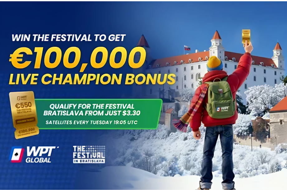 WPT Global Offers €100K Live Champion Bonus for The Festival Bratislava